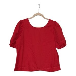 LOFT | Red Poplin Top